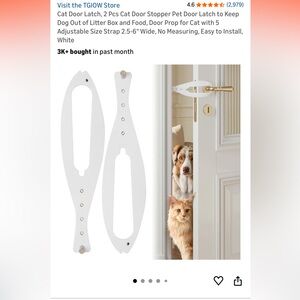 White Door Buddy Adjustable Door Stopper to Keep Dog out of Litter Box